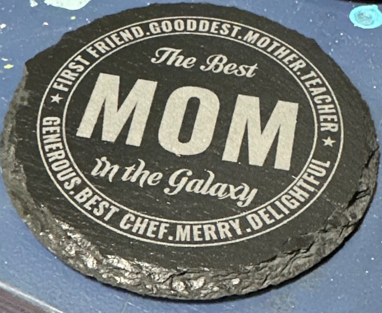 Mom and Dad Slate coaster set