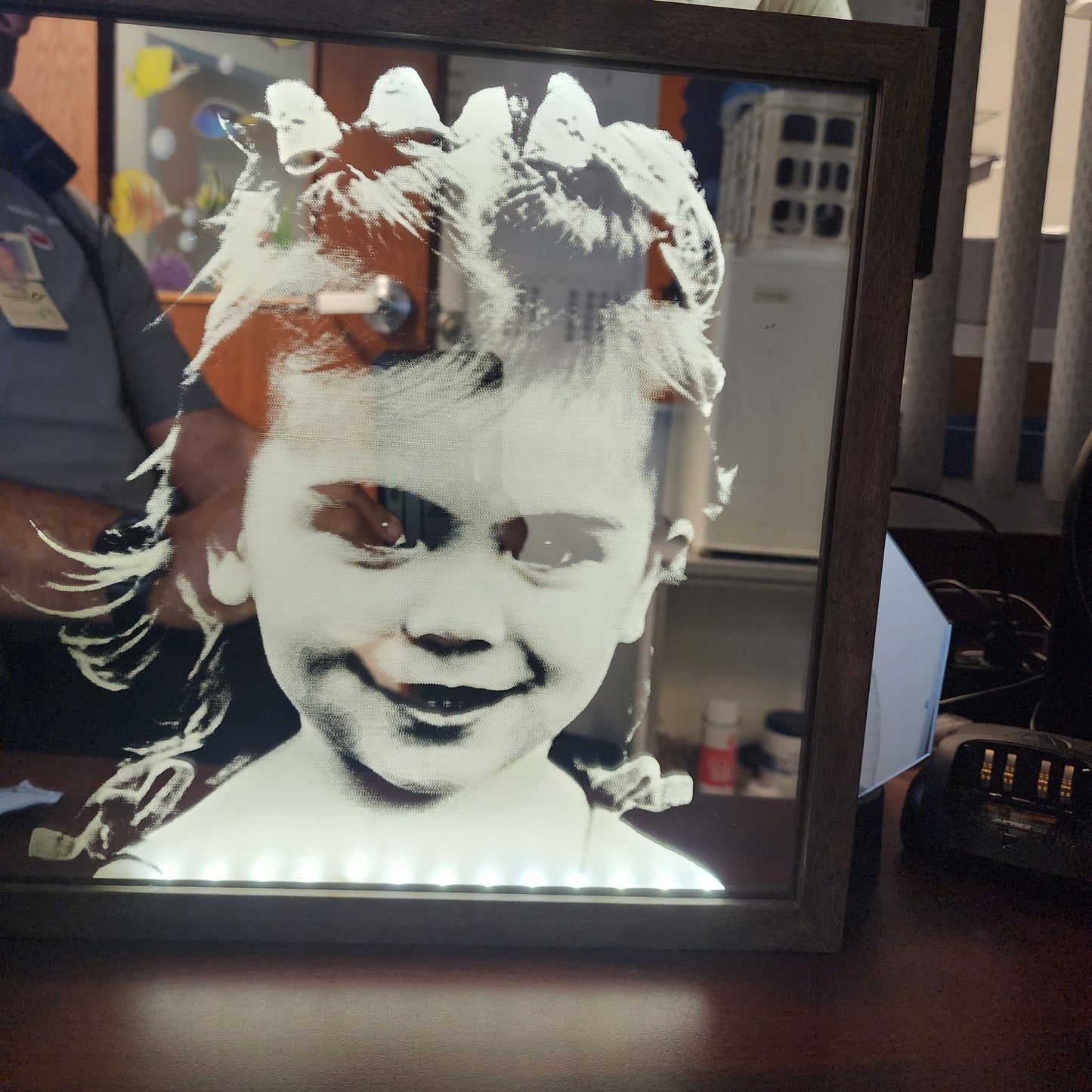 12" x 12" back lit mirrored shadowbox