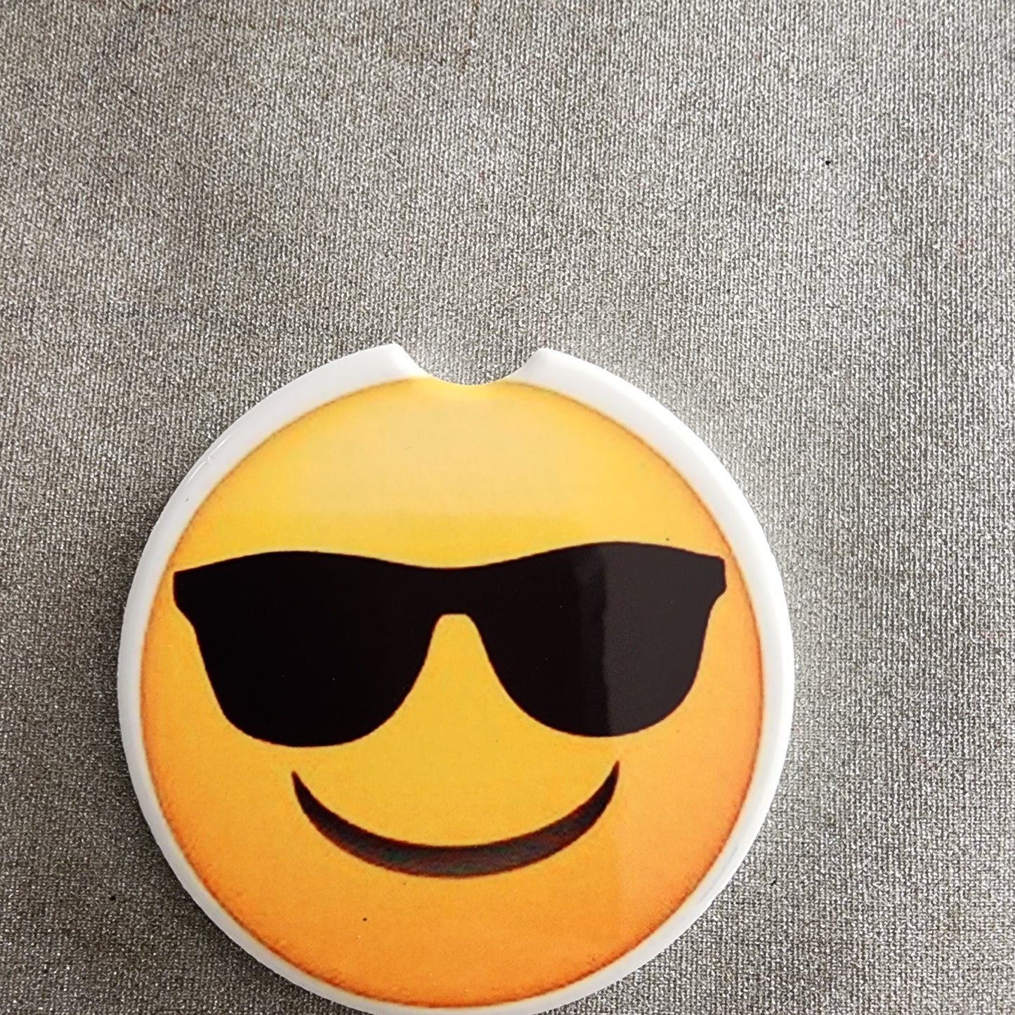 Cool 😎 emoji ceramic car coaster